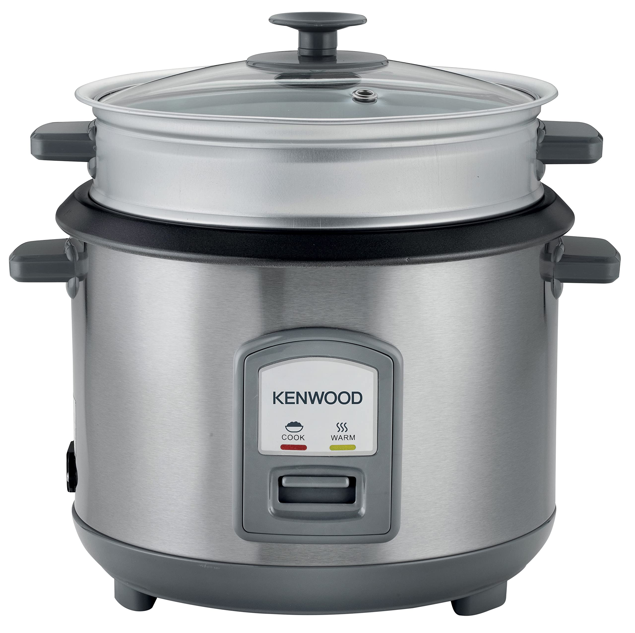 KENWOOD 2-in-1 Rice Cooker 1.8L 10-Cups Rice with Food Steamer Basket, Non-Stick Cooking Pot, Temepered Glass Lid, Warm/Cook Lights جهاز طهي الارز 2 في 1 سعة 1.8 لتر من كينوود، 10 اكواب مع سلة طهي بالبخار للطعام، وعاء طبخ غير لاصق KENWOOD 2-in-1 Rice Cooker 1.8L 10-Cups Rice with Food Steamer Basket, Non-Stick Cooking Pot, Temepered Glass Lid, Warm/Cook Lights جهاز طهي الارز 2 في 1 سعة 1.8 لتر من كينوود، 10 اكواب مع سلة طهي بالبخار للطعام، وعاء طبخ غير لاصق